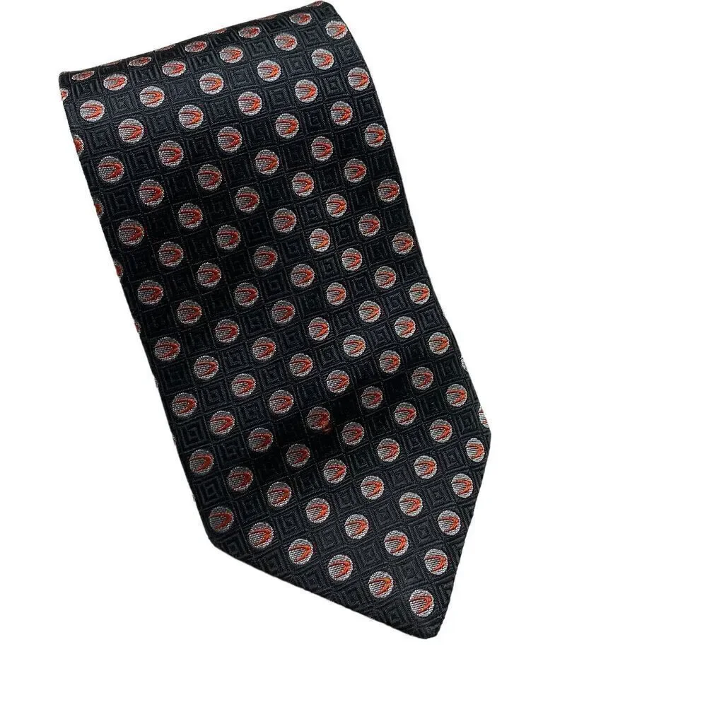 Davis Cup Tie Men's Necktie Tennis Silk Black Silver Red Benjamin James England